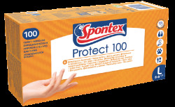 SPONTEX Jednorázové rukavice Protect L 100 ks