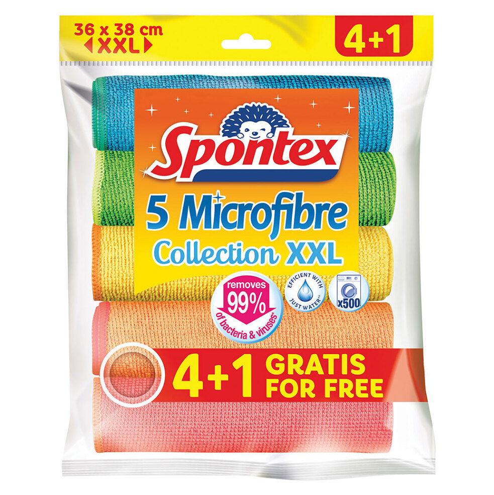 SPONTEX Microfibre XXL Utěrka z mikrovlákna 4 + 1 kusy