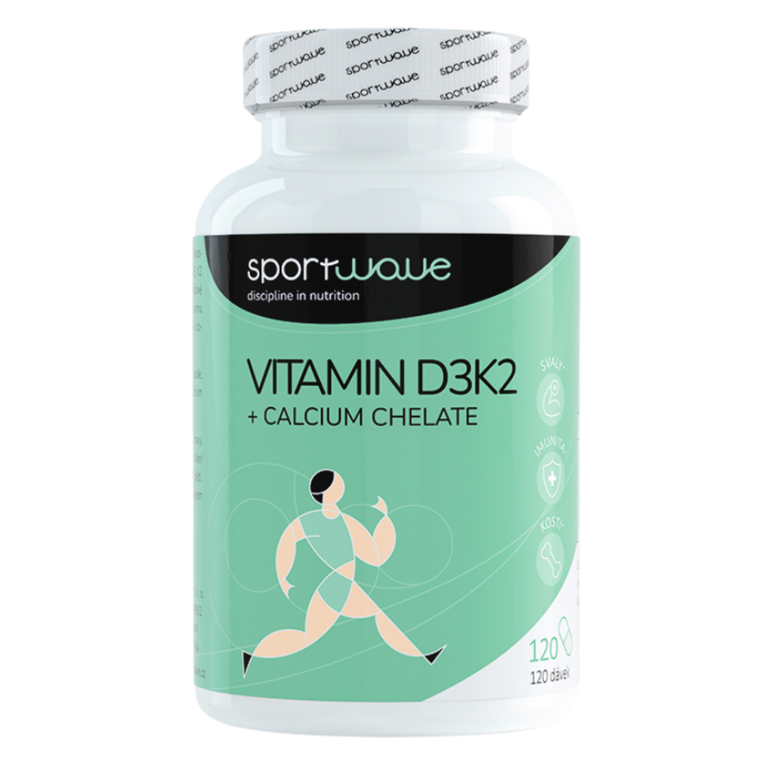 Sport Wave Vitamin D3K2 + Calcium chelate - 120 kapslí