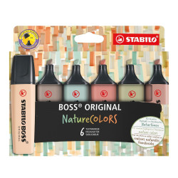 STABILO Zvýrazňovač - BOSS ORIGINAL NatureCOLORS - EO70/6-2-2 - 6 ks sada