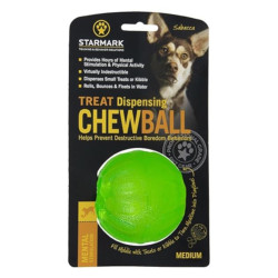 STARMARK Chew ball Gumový míč pro psy zelený, Velikost: M