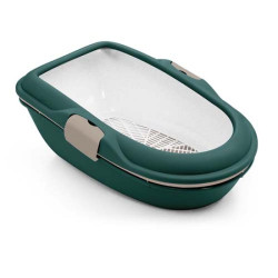Stefanplast Chic Furba toaleta pro kočku se sítkem tmavozelená 39x59x22cm