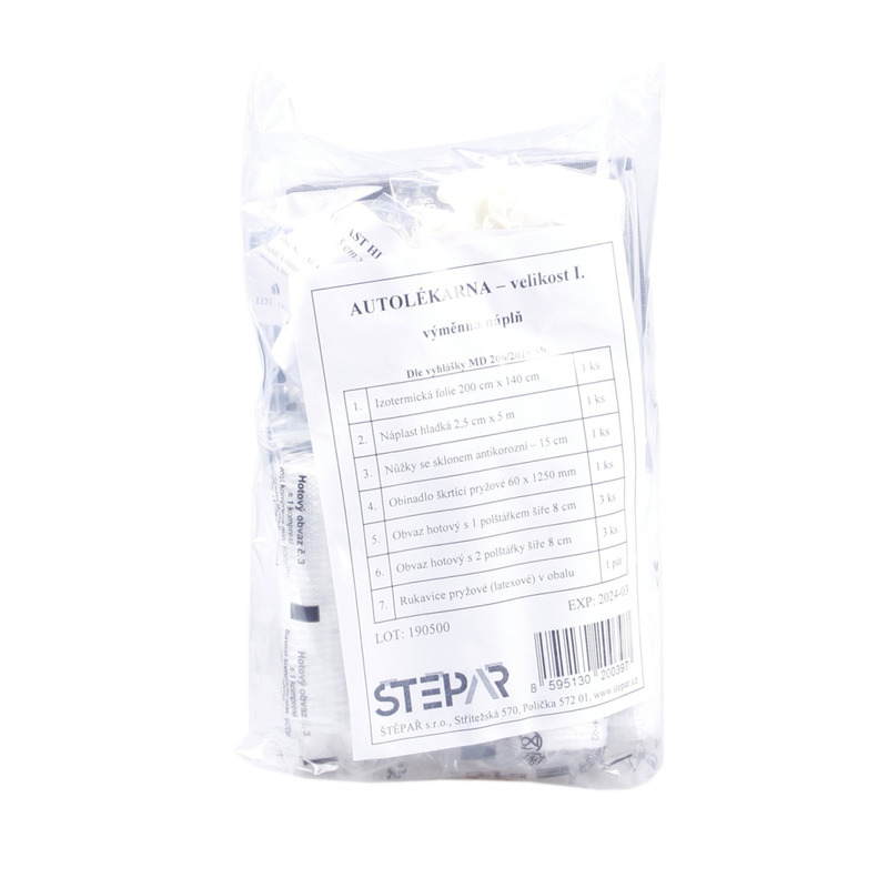 ŠTĚPAŘ Autolékárnička velikost I - výměnná náplň 153/2023 Sb.