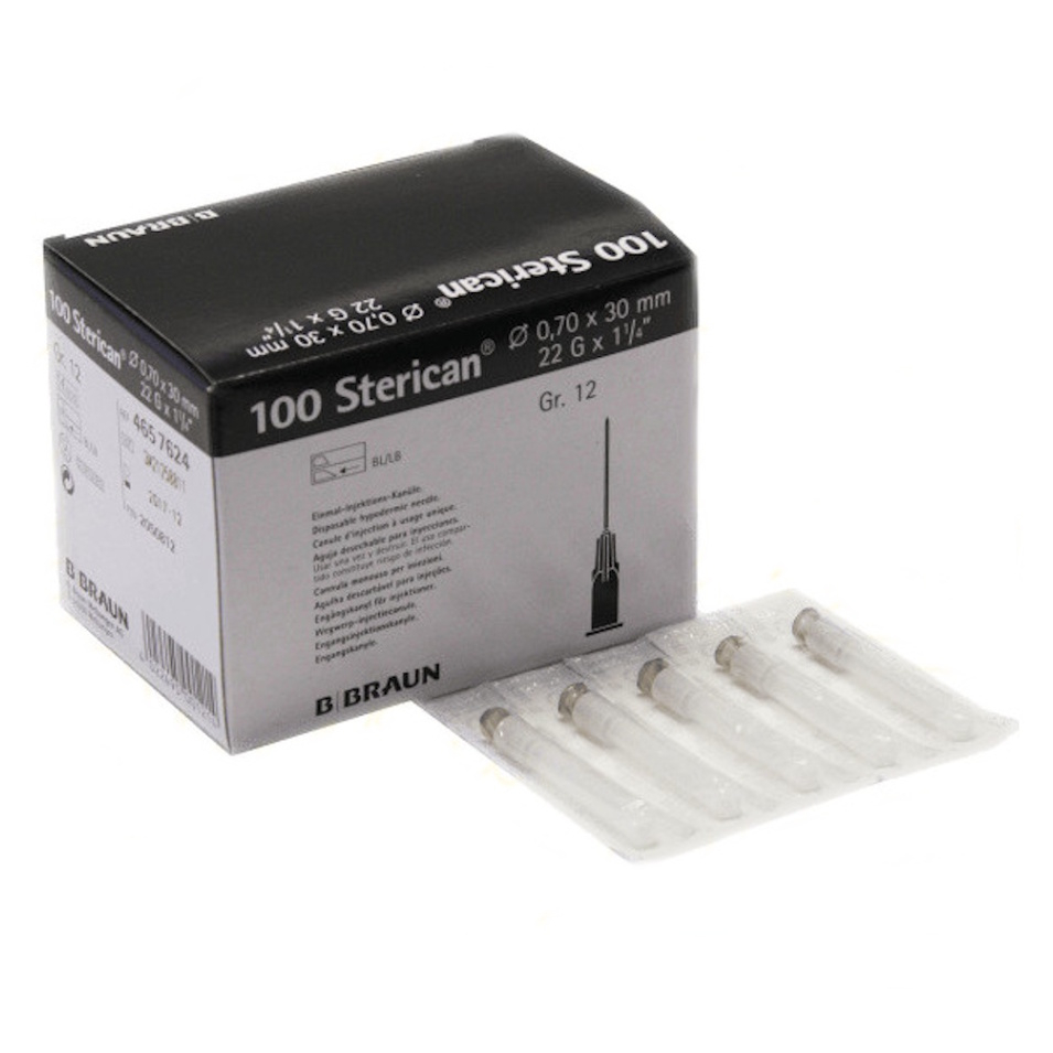 STERICAN Injekční jehla 0.7 x 30 mm 22 G černá 100 ks