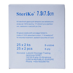 STERIKO Gáza kompresní sterilní 7,5 x 7,5 cm 25 kusů