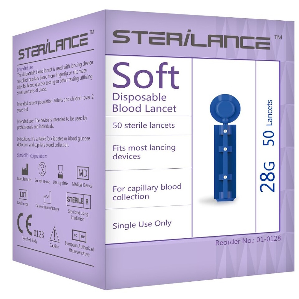STERILANCE Lancety 28G pro glukometr Easygluco a GlucoLab 50 kusů