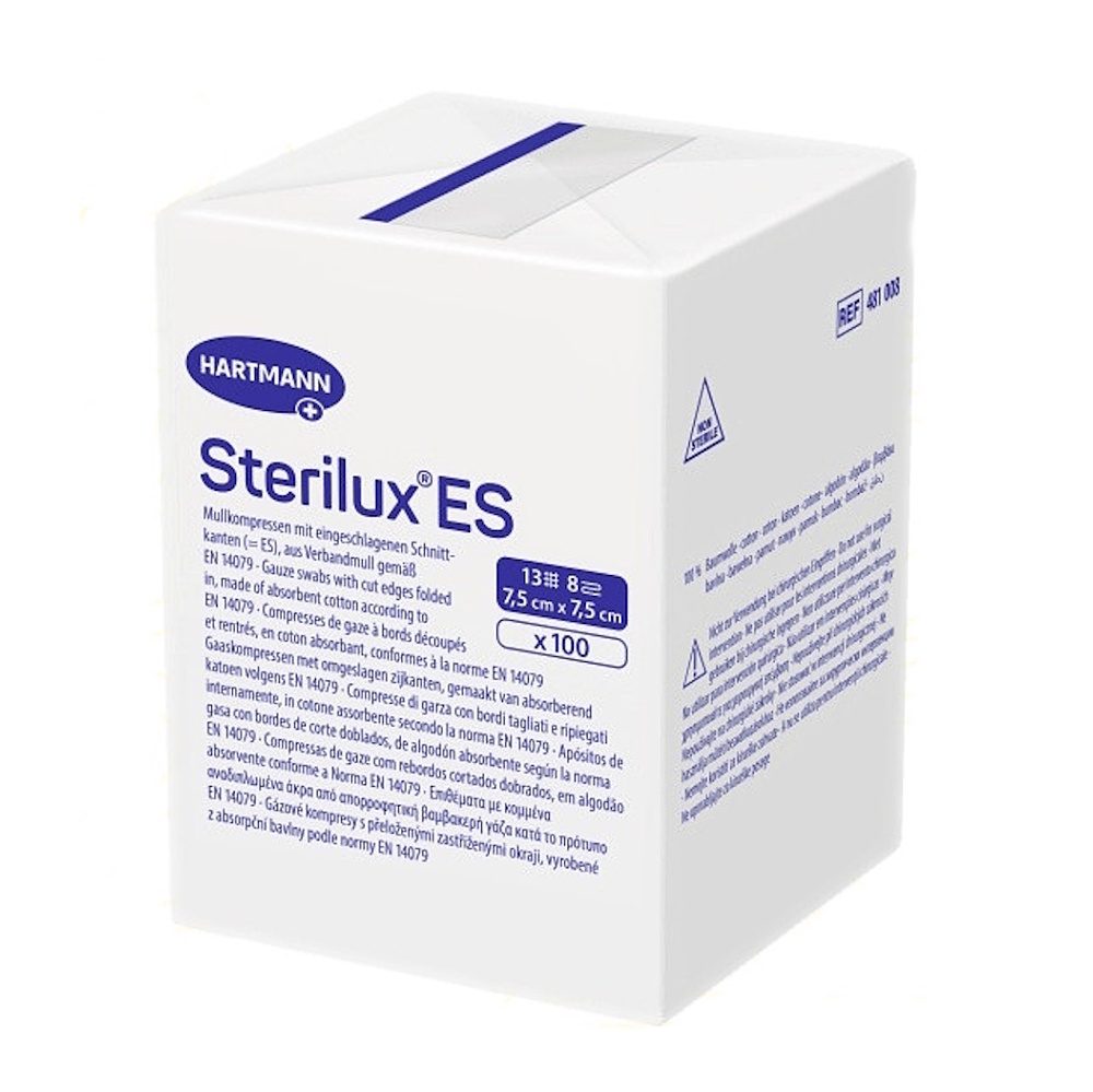 STERILUX ES Gáza kompresní nesterilní 7,5 x 7,5 cm 13 vláken 100 kusů