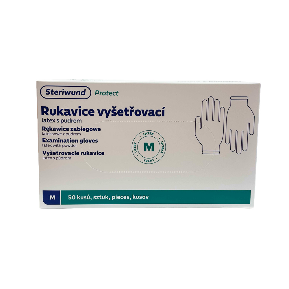Steriwund Rukavice vyšetřovací latex s pudrem nesterilní vel. M 50 ks