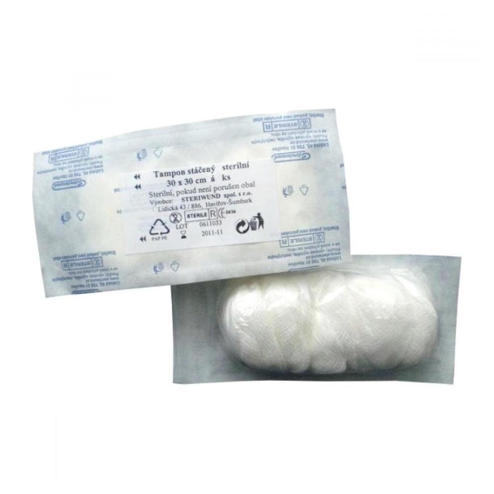 STERIWUND Tampón stáčený z gázy nesterilní 30 x 30 cm 50 kusů