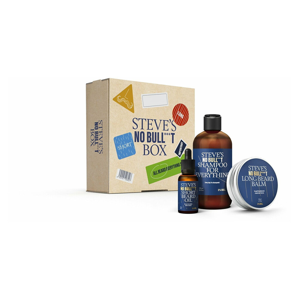 STEVE'S Dárková sada péče o vousy All Beard Everything Set Šampon 250 ml + balzám 50 ml + olej na vousy 30 ml