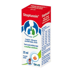 STOPTUSSIN 4 mg/ml + 100 mg/ml perorální kapky, roztok 25 ml