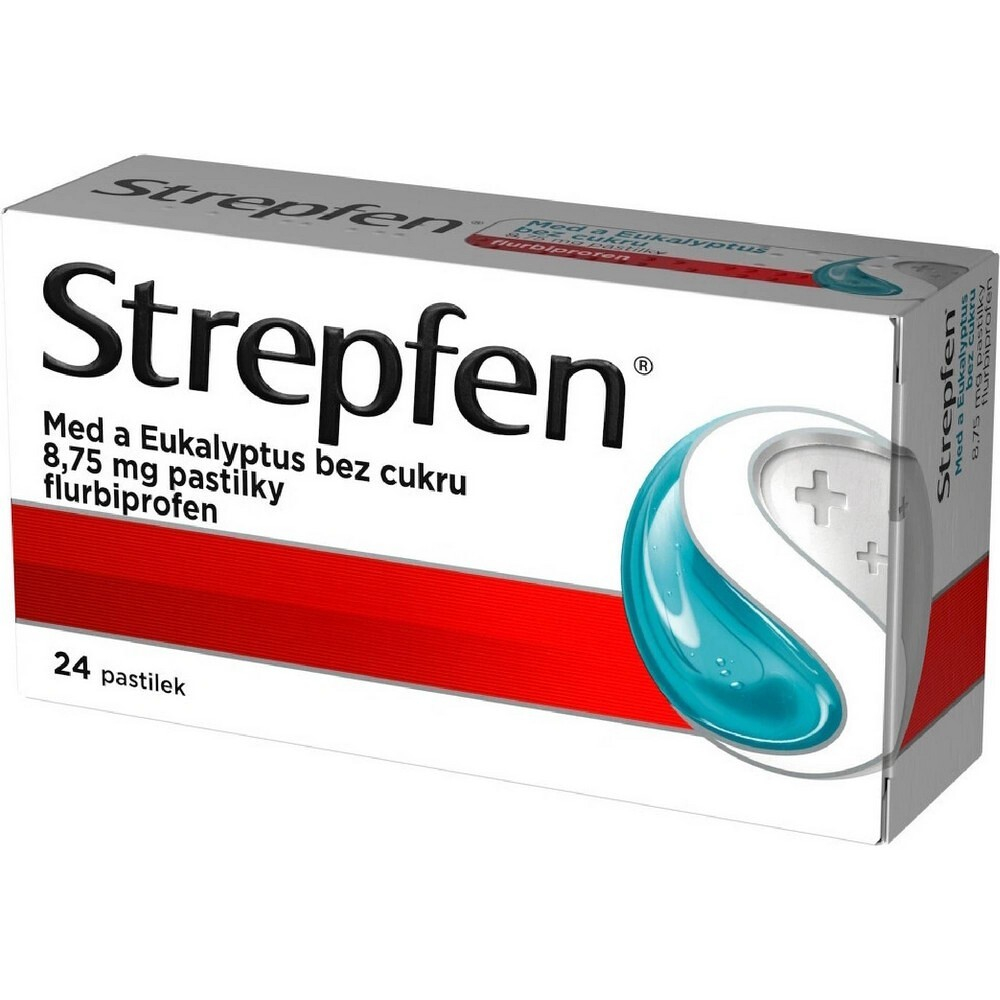 STREPFEN Med a eukalyptus bez cukru 8,75 mg 24 pastilek