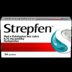 STREPFEN Med a eukalyptus bez cukru 8,75mg, 24 pastilek