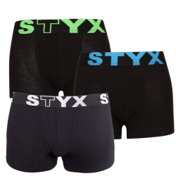 Styx 3PACK dětské boxerky sportovní guma černé (3GJ96012) 9-11 let