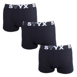 Styx 3PACK pánské boxerky sportovní guma nadrozměr černé (3R960) 4XL