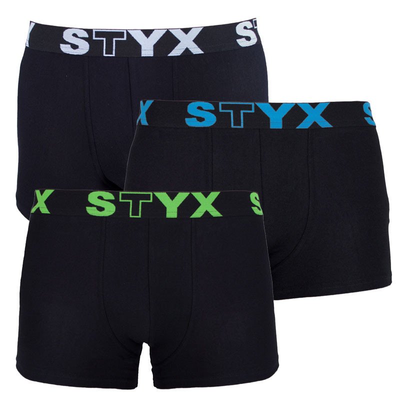 Styx 3PACK pánské boxerky sportovní guma nadrozměr vícebarevné (R9606162) 5XL