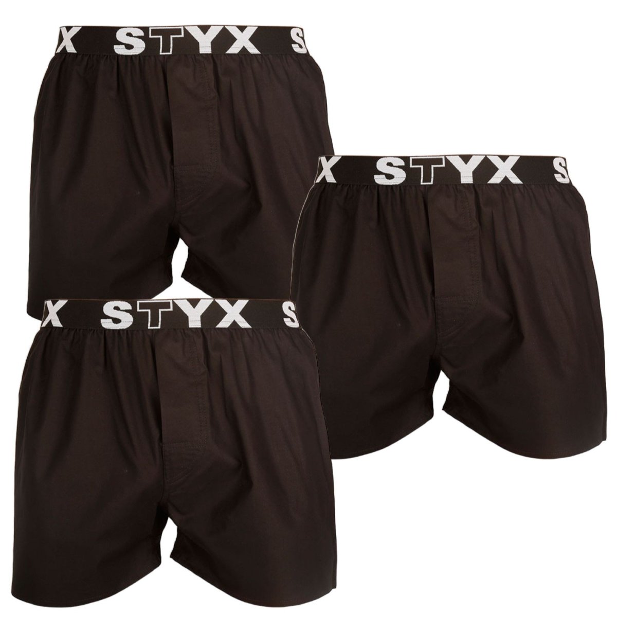 Styx 3PACK pánské trenky sportovní guma černé (3B960) M
