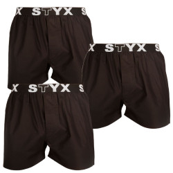 Styx 3PACK pánské trenky sportovní guma černé (3B960) M