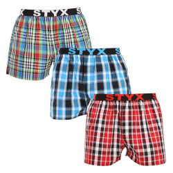 Styx 3PACK pánské trenky sportovní guma vícebarevné (3B103436) XXL