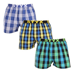 Styx 3PACK pánské trenky sportovní guma vícebarevné (3B103840) M