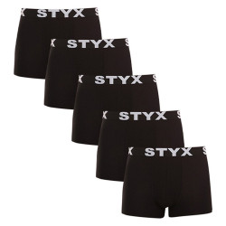 Styx 5PACK pánské boxerky sportovní guma nadrozměr černé (5R960) 5XL