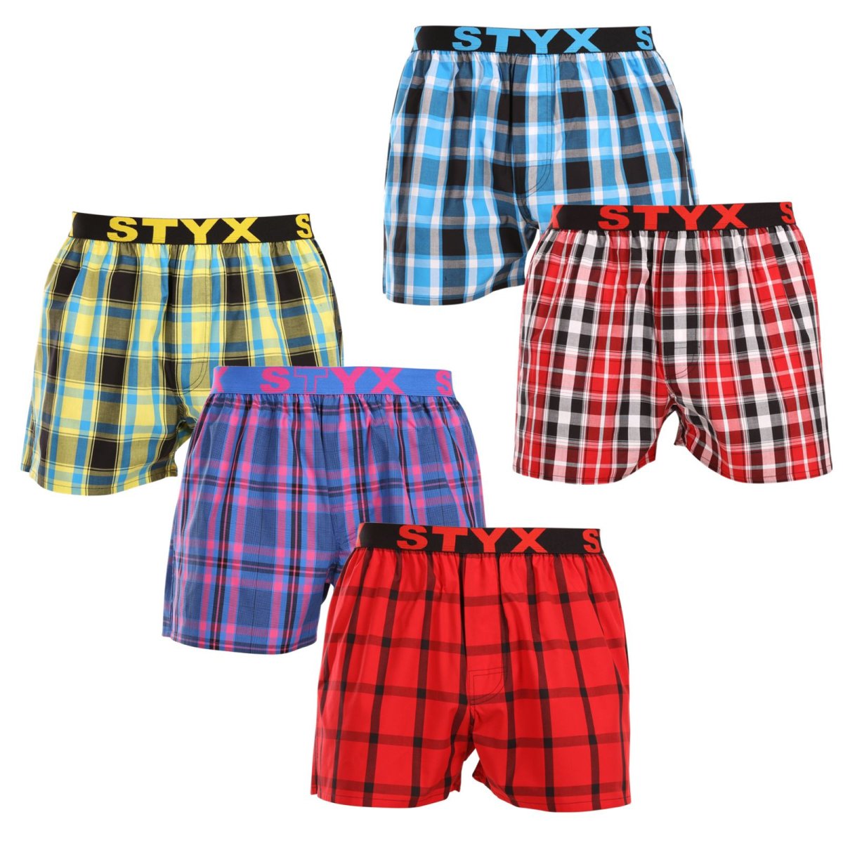 Styx 5PACK pánské trenky sportovní guma vícebarevné (5B103135) XXL