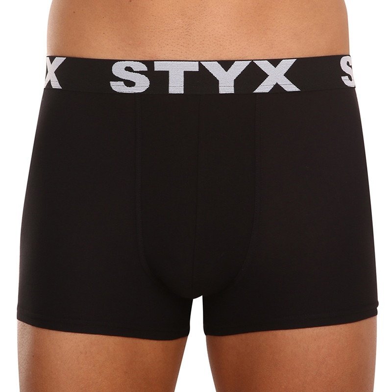 Styx Pánské boxerky sportovní guma nadrozměr černé (R960) 5XL