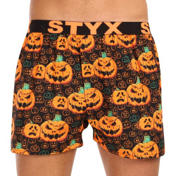 Styx Pánské trenky art sportovní guma Halloween dýně (B1755) L