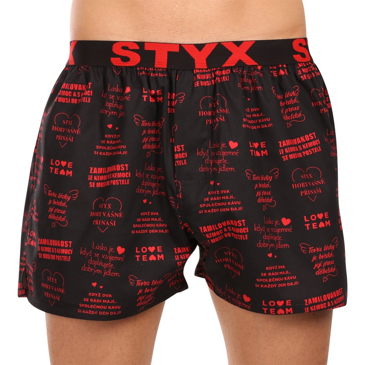 Styx Pánské trenky art sportovní guma Valentýn texty (B1757) XXL