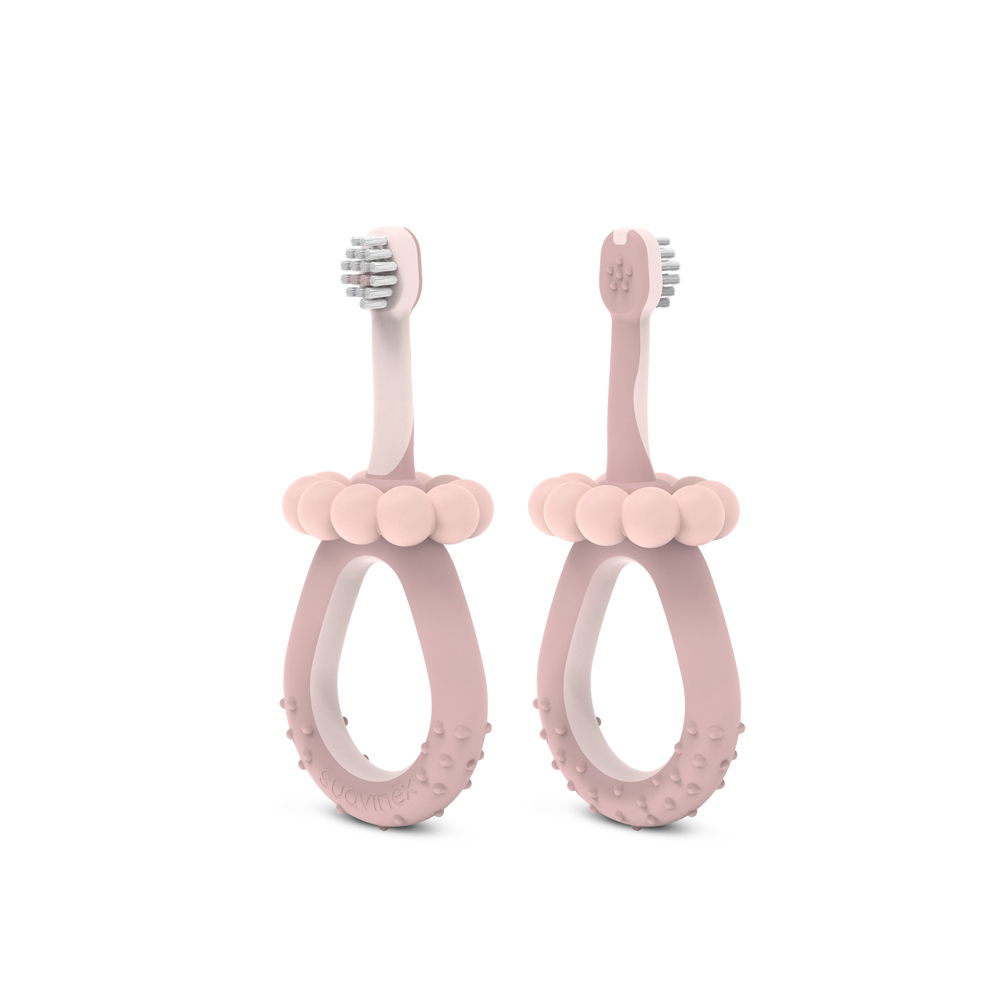 Suavinex Baby Dětský kartáček na zoubky 1 ks růžový