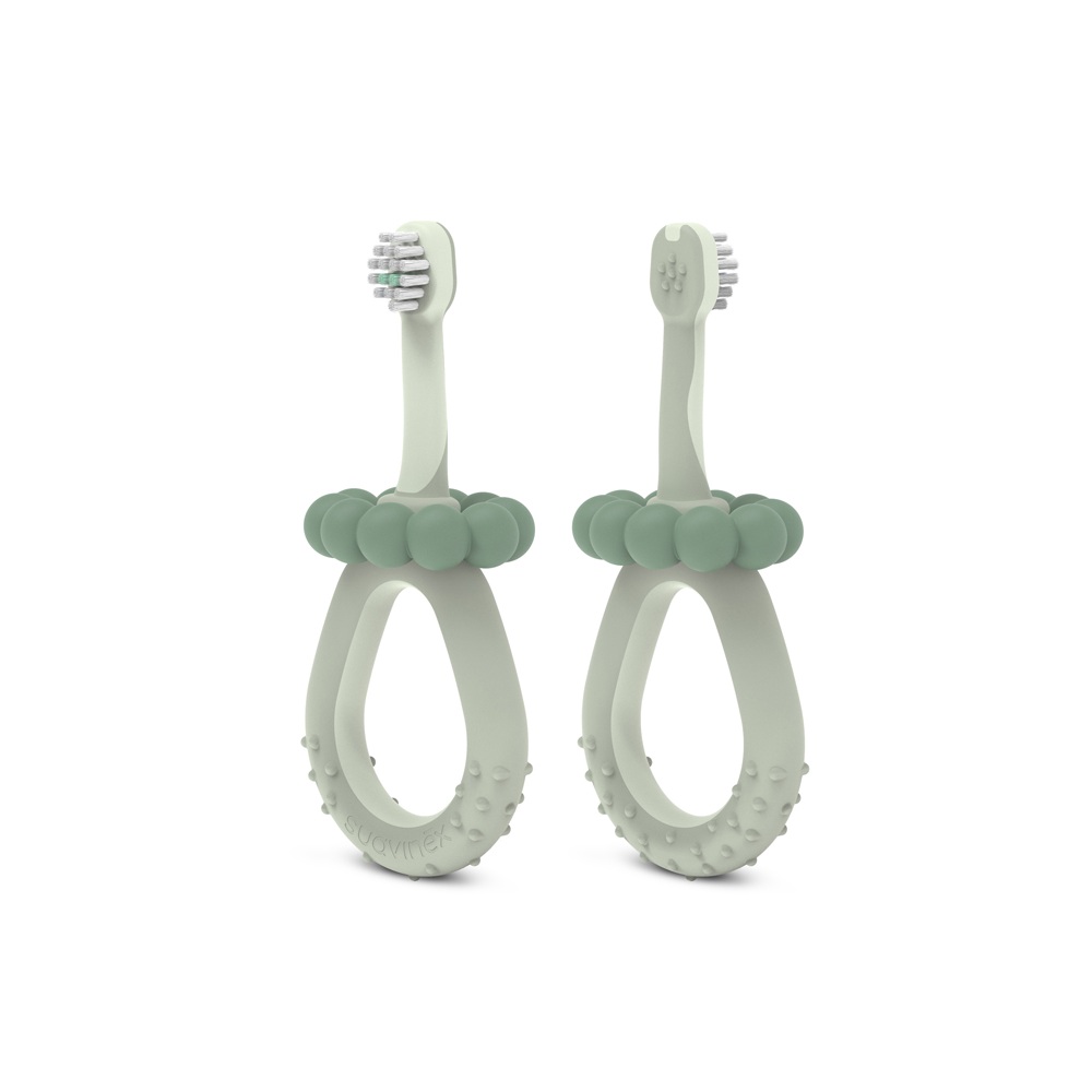 Suavinex Baby Dětský kartáček na zoubky 1 ks zelený