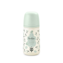 Suavinex Kojenecká láhev BIRDIES M 270 ml 1 ks zelená