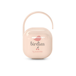 Suavinex Krabička na dudlík BIRDIES 1 ks růžová