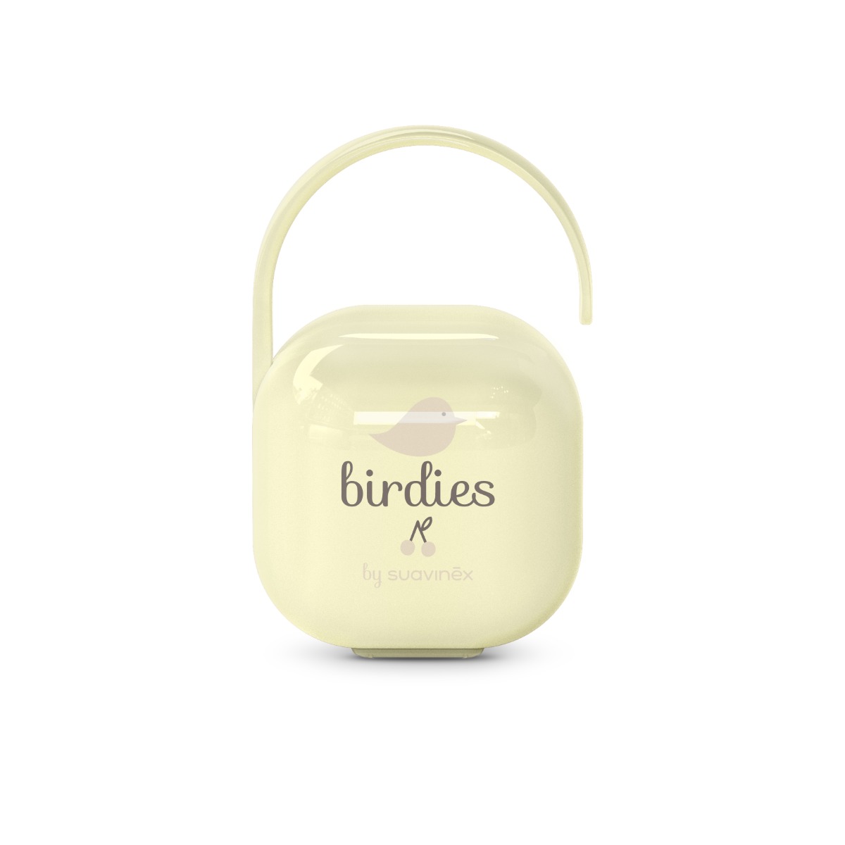 Suavinex Krabička na dudlík BIRDIES 1 ks žlutá