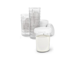 Suavinex Skladovací pohárky na pevné pokrmy a tekutiny 200 ml 10 ks