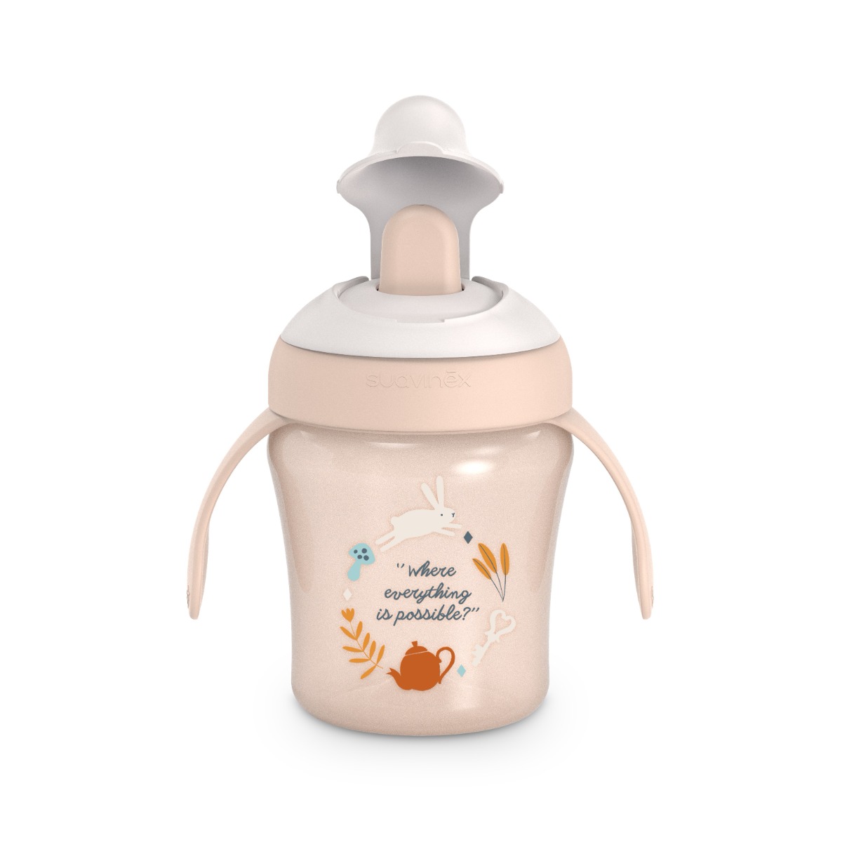 Suavinex Wonderland Nerozlitný hrníček 6m+ 200 ml 1 ks růžový