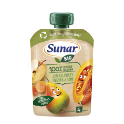 Sunar BIO Jablko, hruška, mrkev, dýně 4m+ kapsička 100 g