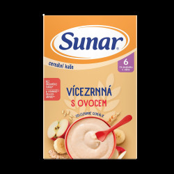 SUNAR Cereální kaše vícezrnná s ovocem od ukončení 6. měsíce 210 g