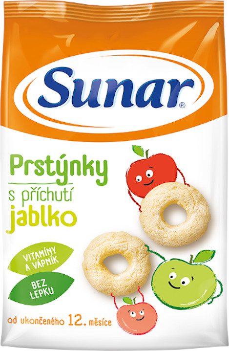SUNAR dětské křupky jablečné prstýnky 50 g