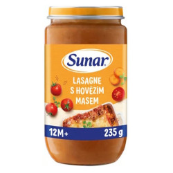 SUNAR Příkrm lasagne s hovězím masem 12m+ 235 g