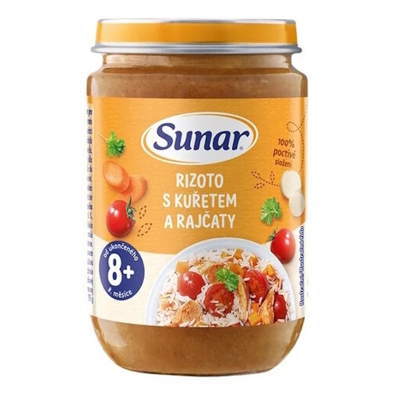SUNAR Příkrm rizoto s kuřetem a rajčaty 8m+ 190 g