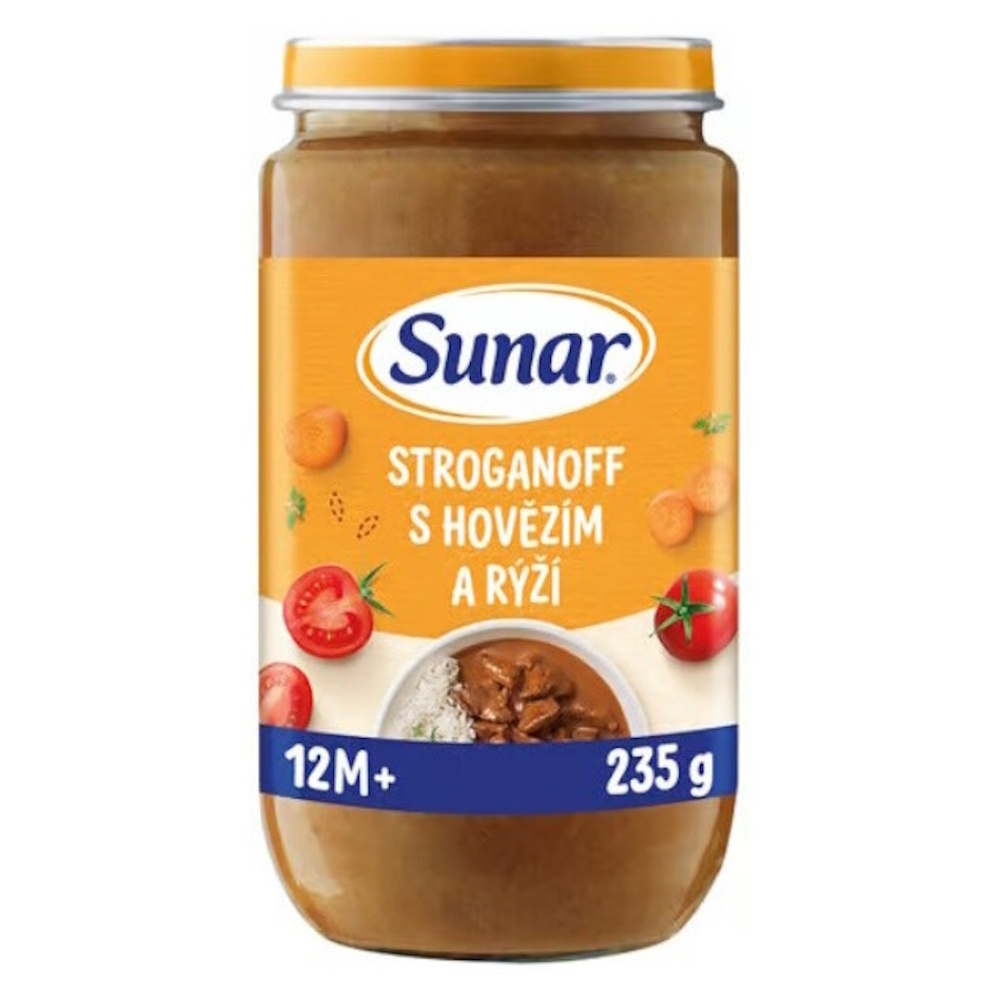 SUNAR Příkrm stroganov s hovězím a rýží 12m+ 235 g