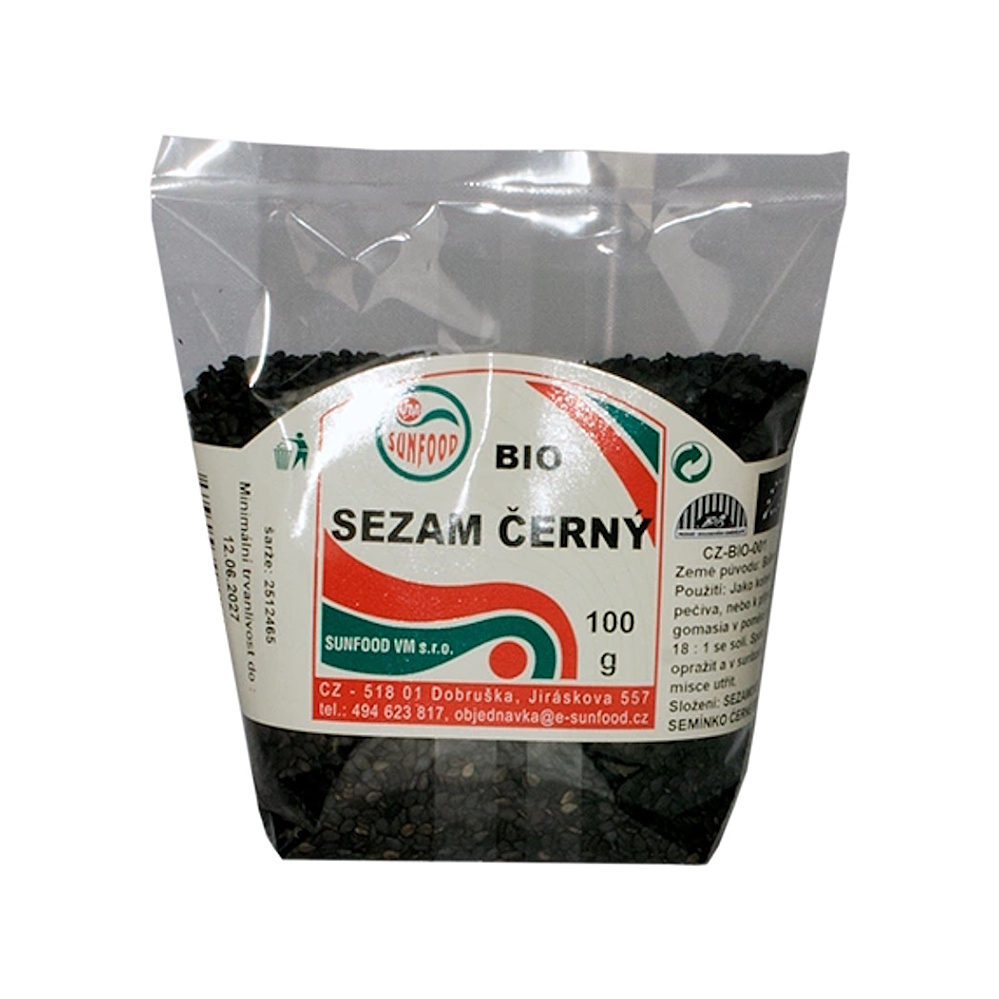 SUNFOOD Sezamové semínko černé BIO 100 g