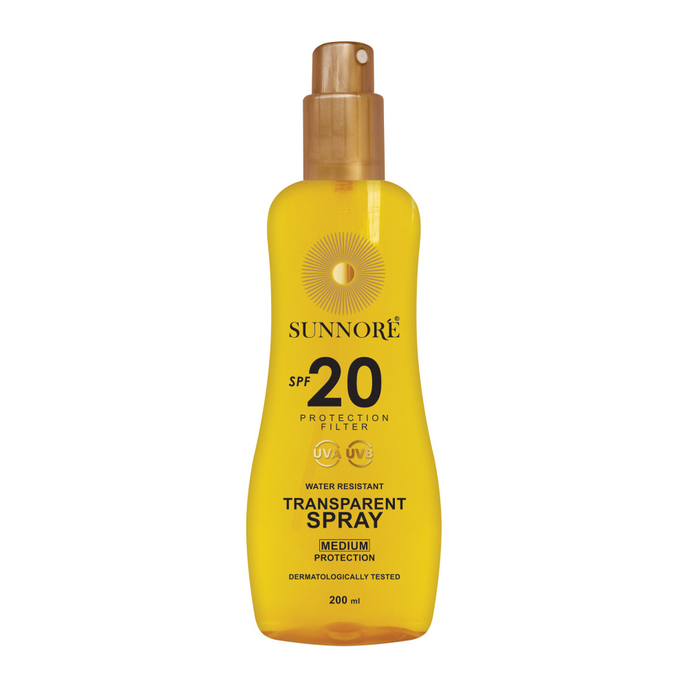 SUNNORÉ Transparent Spray SPF 20 sprej na opalování 200 ml