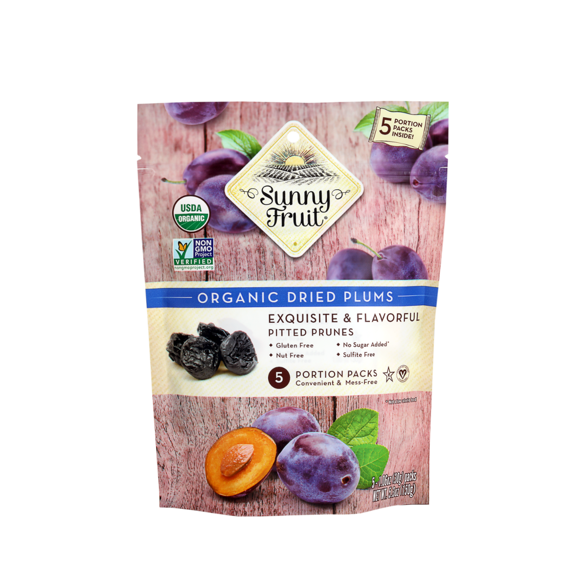 Sunny Fruit BIO Švestky sušené na slunci 5x30 g