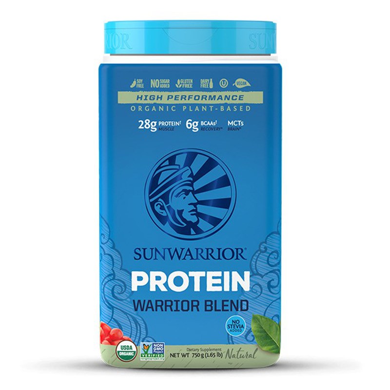 SUNWARRIOR Protein Blend BIO natural (Hrachový, konopný protein a goji) 750 g