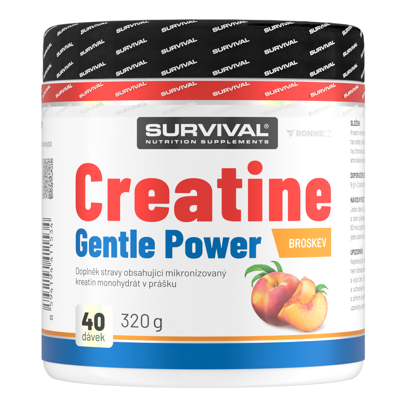 Survival Creatine Monohydrate Gentle Power 320 g broskev
