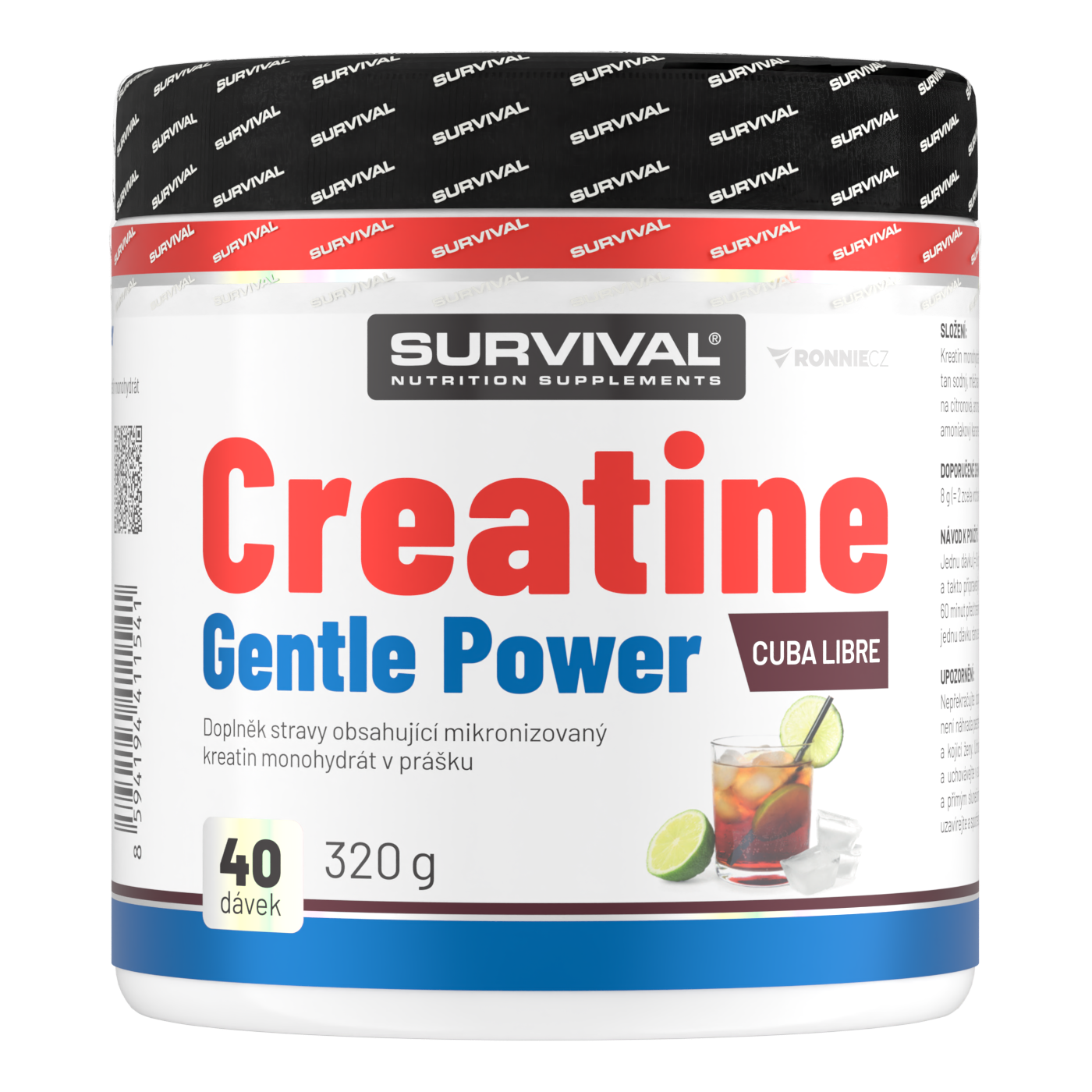 Survival Creatine Monohydrate Gentle Power 320 g cuba libre