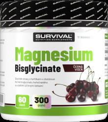 Survival Magnesium Bisglycinate 300 g černá višeň