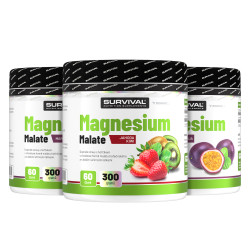 Survival Magnesium Malate 300 g 2+1 1x jahoda + 2x marakuja